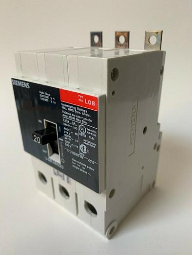 LGB3B020B Siemens 20 Amp 480V 65K 3 Pole Bolt On Circuit Breaker New LGB3B020 887621220228