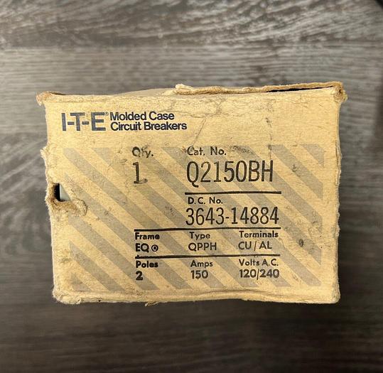 Q2150BH ITE Siemens 150 Amp 240V 2 Pole 22K Rated Main Circuit Breaker New