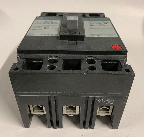 Used TED134050 GE 50 Amp 480V 3 Pole Bolt On Circuit Breaker