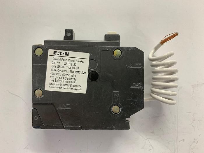 GFTCB120 Eaton Cutler Hammer 20 Amp 1 Pole Type BR Ground Fault Circuit Breaker