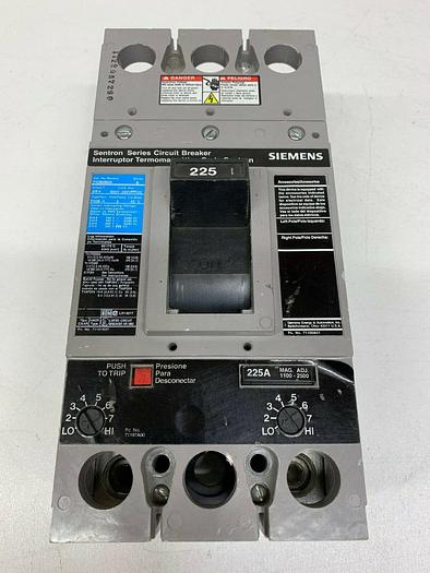 FXD62B225 Siemens 225 Amp 600V 2 Pole 35KA@480V Bolt On Circuit Breaker
