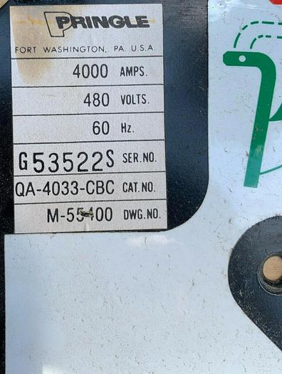 Used QA-4033-CBC Cutler Hammer Pringle 4000 Amp 480V 3 Pole
