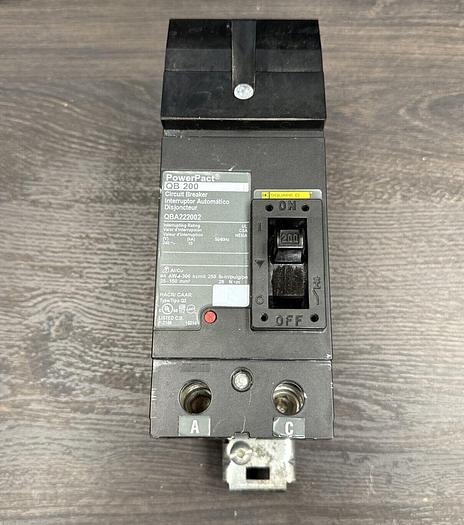 QBA222002 Square D 200 Amp 240V 2 Pole 10ka@240V Rated I-Line Circuit Breaker 785901672555