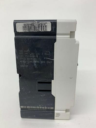 FD3100 Cuter Hammer 100 Amp 600V 3 Pole 35KA@480V Bolt On Circuit Breaker New 786679305768