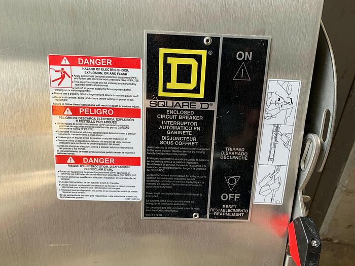 Used M800DS Square D 800 Amp 600V Stainless Steel N3R Outdoor Rated Disconnect Switch