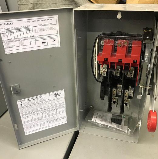 DH261NGK2 Cutler Hammer  30 Amp 600V 2 Pole 3 Wire Fusible Disconnect Switch