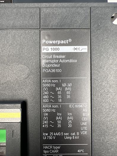 PGA36100 Square D 1000 Amp 600V 3 Pole Iline Circuit Breaker New 785901497004