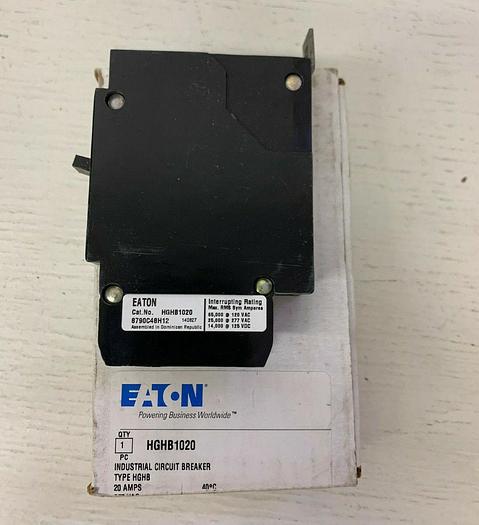 HGHB1020 Cutler Hammer 20 Amp 277V Single Pole 65K Rated Bolt On Circuit Breaker 786679114186