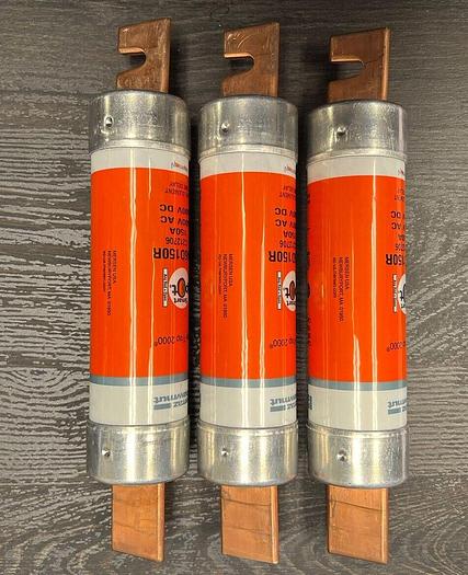 Used A6D150R Mersen 150 Amp 600V Duel Element Time Delay Fuse Amp-Trap 2000 Class RK1