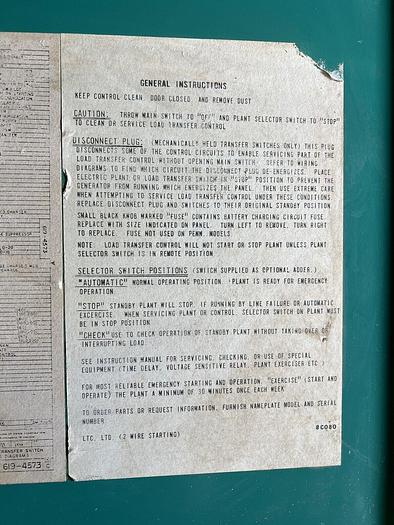 Used Onan 6207598 Generator Exerciser