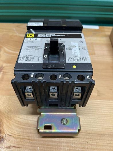 FH36015 Square D 15 Amp 600V 3 Pole I-Line Circuit Breaker New