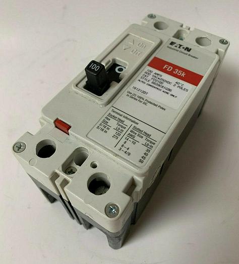 FD2100 Cutler Hammer 100 Amp 600V 2 Pole 35K Bolt On Circuit Breaker New