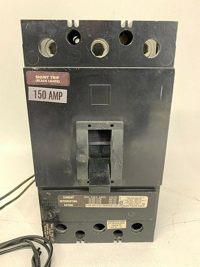 Used KAL361501021 Square D 150 Amp 600V 3 Pole 120V Shunt Trip Feed Thru