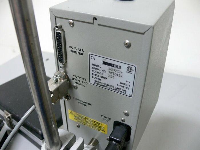 Used Brookfield LVDVII+ Digital Viscometer w/ LV Spindle Set & Small Sample Adapter