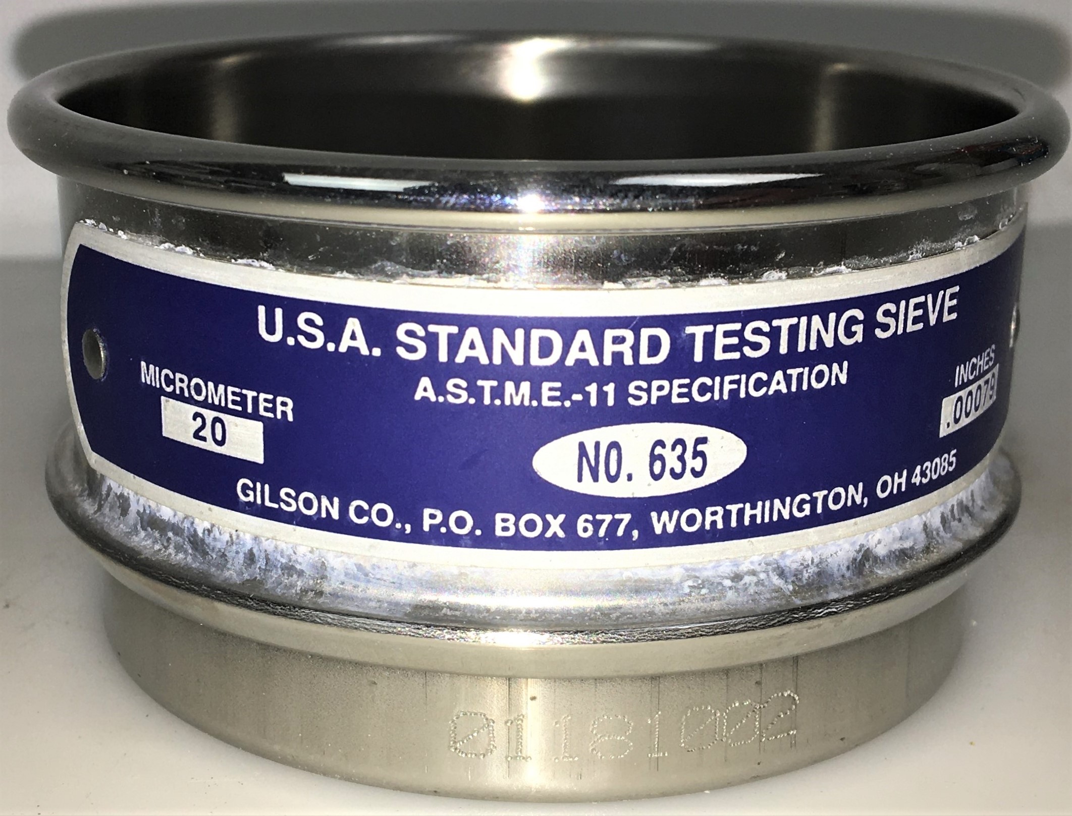 Used Gilson Stainless Steel Sieve Set - 3" Diam