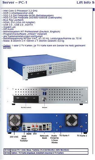 Neuer Server Industrie PC 1, Info Tain BS Tableau, neu -85%