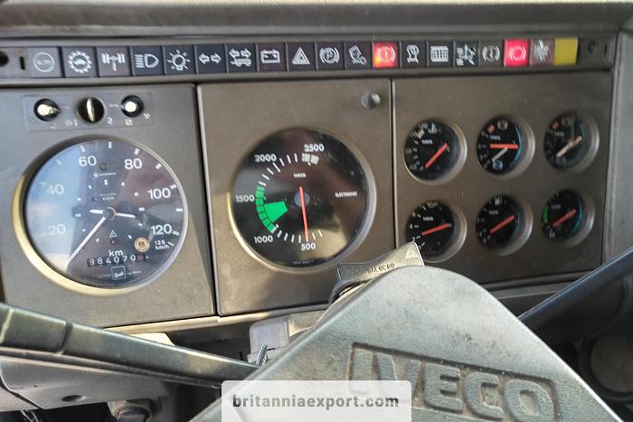 Used 1990 Iveco Turbostar 190-36 6X2 flatbed truck.