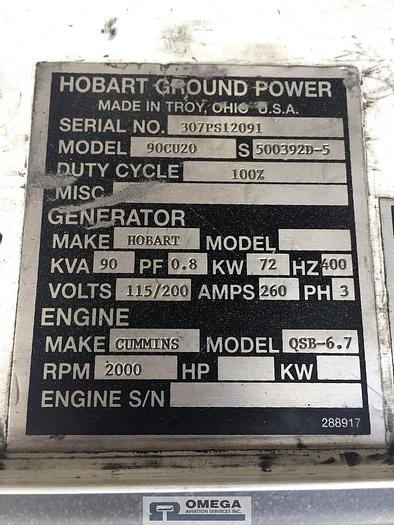 Used 2007 Hobart 90 KVA GPU