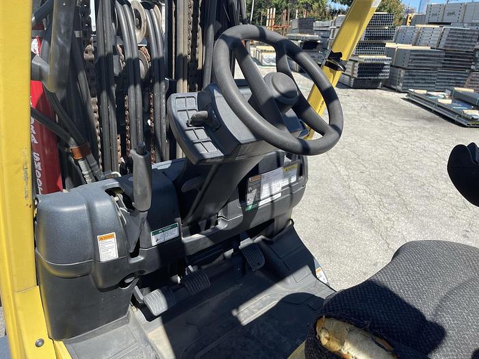 Used 10,000 POUND HYSTER MODEL S100FTBCS FORKLIFT WITH 64" DIAMETER CASCADE CLAMP - PENDING