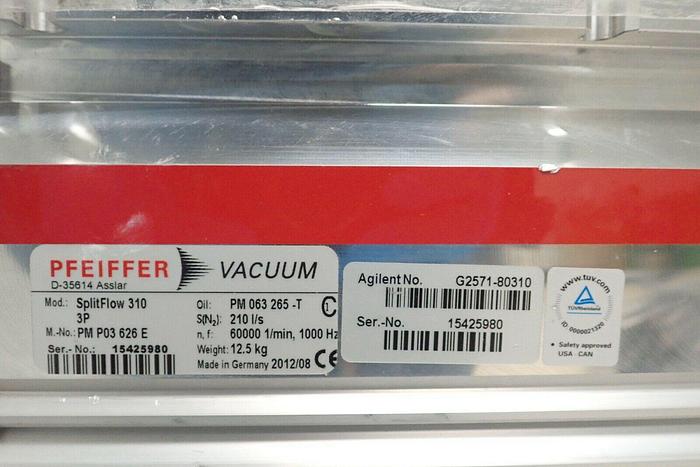 Used PFEIFFER SplitFlow 310 3P Agilent G2571-80310 Vacuum Pump with Controller TC400