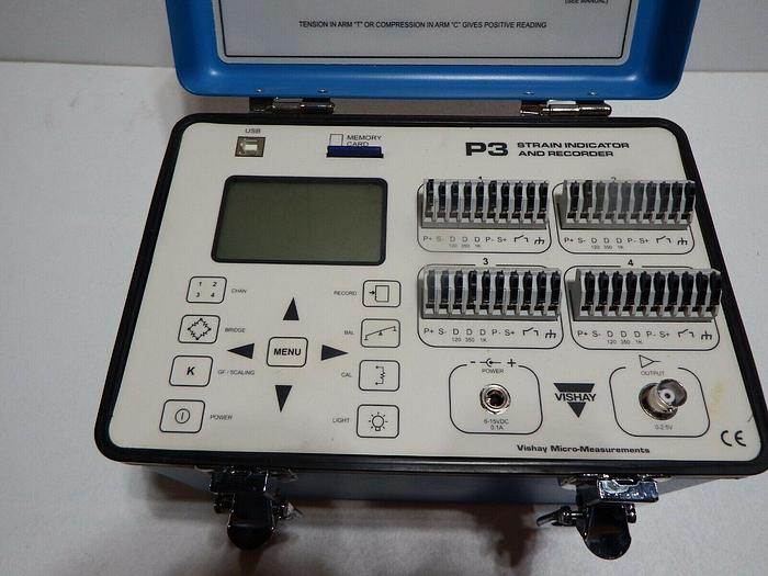 Used VISHAY Instruments P3 portable Strain Gauge Indicator Recorder MM120-001469 (H1)