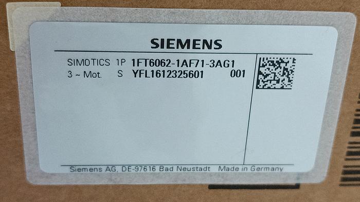 Gebraucht Synchronmotor Simotics S, 1FT6062-1AF71-3AG1, Siemens neu