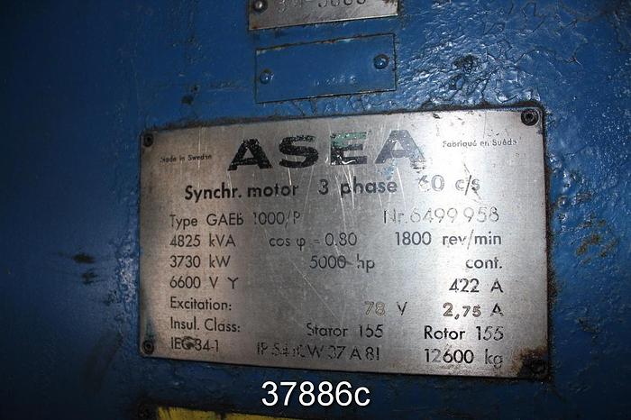 Used Sunds Defibrator RL50 Refiner with 5000 HP Synchronous Motor #37886