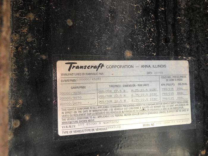 Used 2004 Transcraft 53 ft step deck trailer