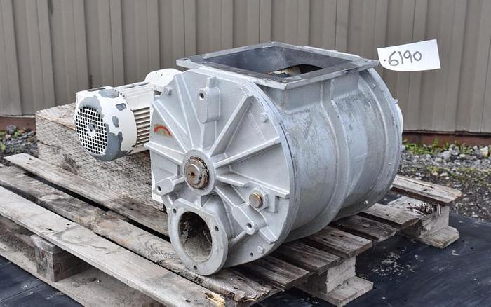 D'occasion USED ROTARY AIR LOCK VALVE, SIZE: 10'' X 4'' BLOW-THROUGH, CAST ALUMINUM, REIMELT