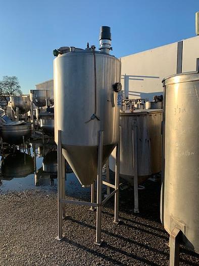 Used 150 Gallon Vertical Stainless Steel Jacketed Tank