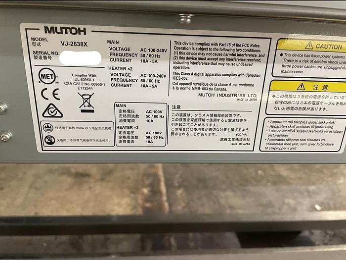 Used 2013 Mutoh VJ-2638X