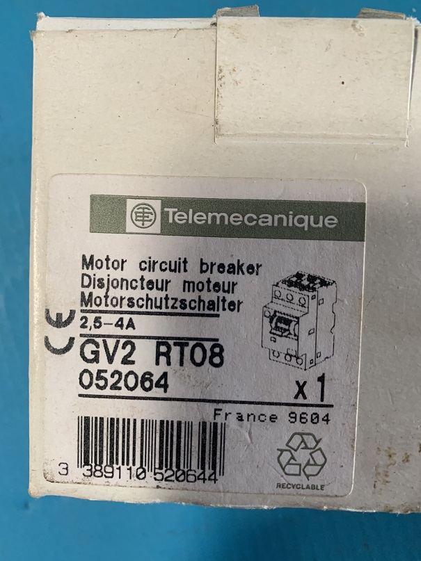 Used Telemecanique Motor Circuit Breaker GV2-RT08
