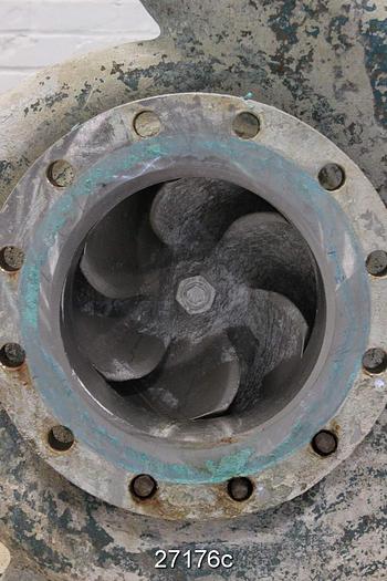 Used Goulds 3196 Goulds 3175, 8X10X15, 6 Vane Impeller, 14" Impeller Diameter, Stainless Steel Casing, Stainless Steel Stuffing Box, Stainless Steel Suction Side Plate, Packing. #27176