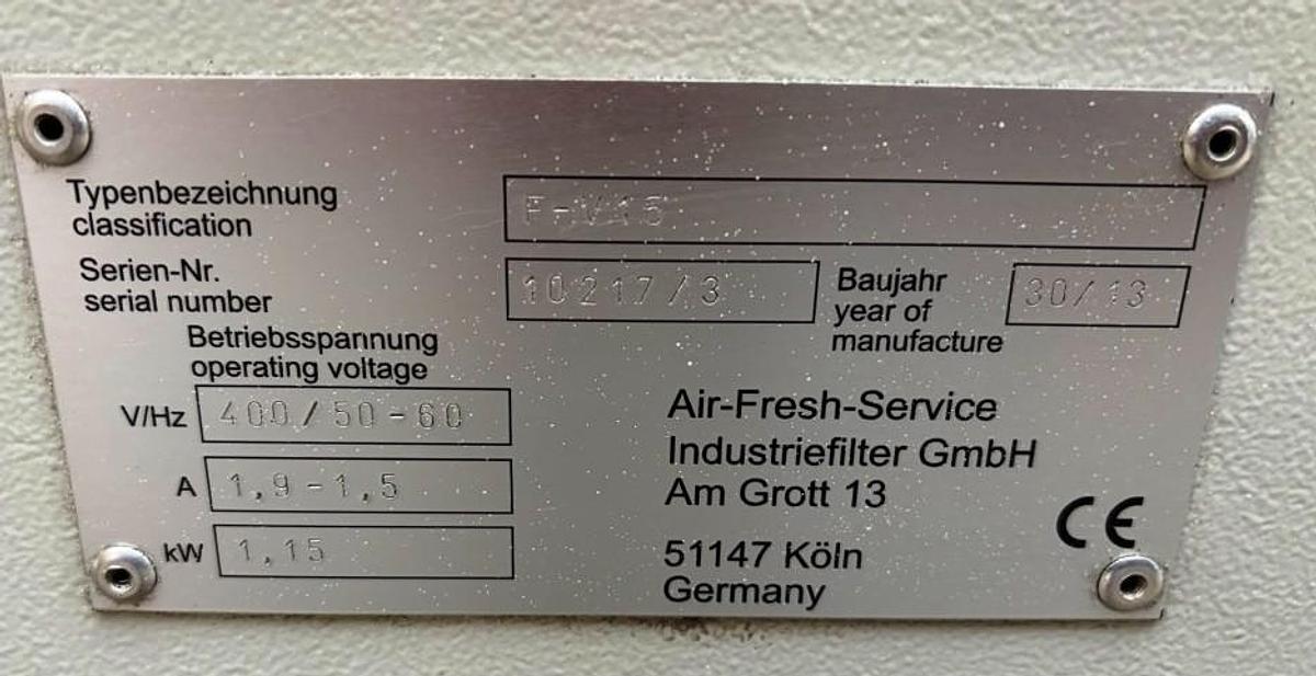 Gebraucht 2013 Air-Fresh-Service Industriefilter GmbH F -V 15