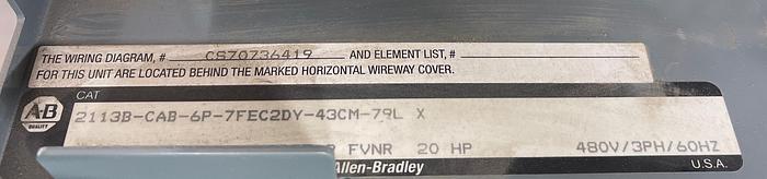 Used Allen-Bradley 2113B-CAB-6P-7FEC2DV-43CM-79L X