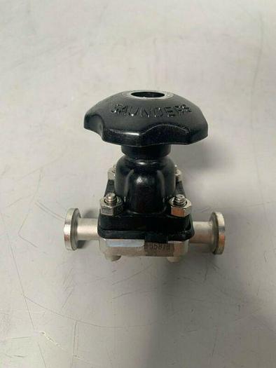 Used Saunders Stainless Steel Diaphragm Valve w/ 1" Sanitary Fitting