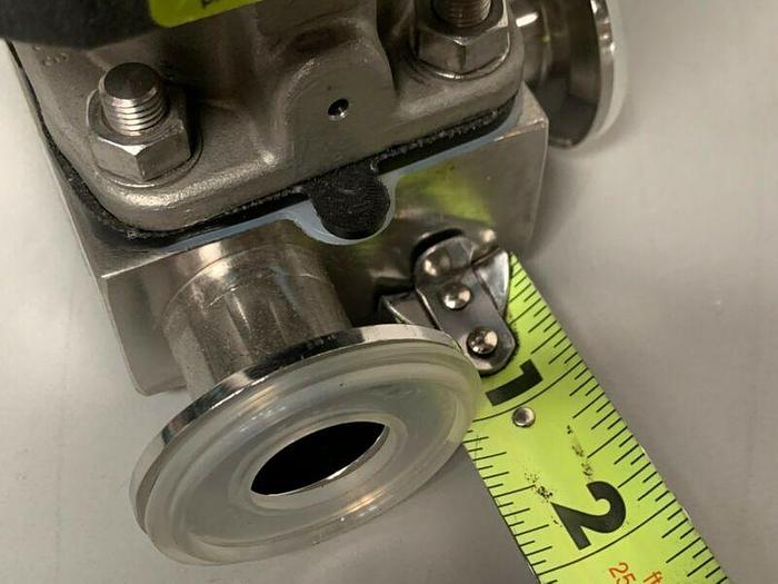 Used ITT Pure-Flo A209 3-way Stainless Steel Valve w/ 2" San Fit & Position Monitor