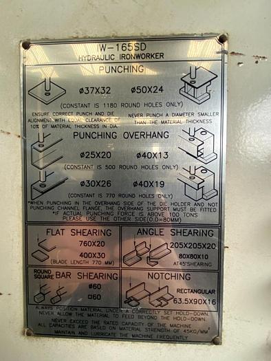 Used 2000 Sunrise IW165SD Ironworker