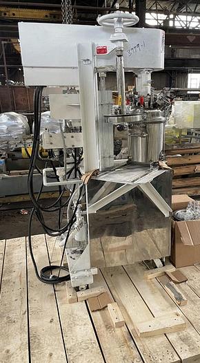 Used 3 GALLON MYERS TRIPLE SHAFT VACUUM MIXER - S/S - VACUUM - JACKETED - 2 MIX CANS