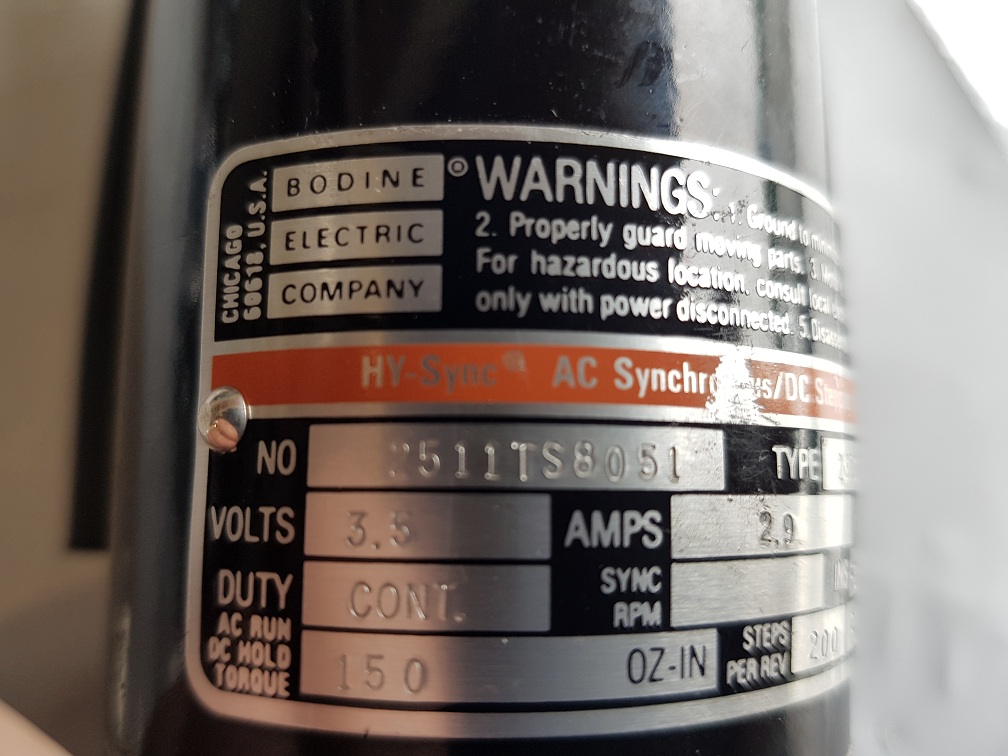 Used Bodine Electric 23T3FEHH DC Stepping Motor