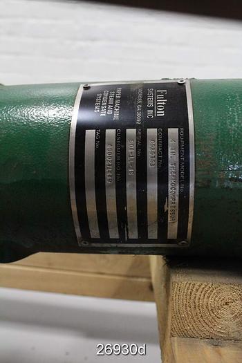Used Fulton Systems 4" Thermocompressor, With Fisher Actuator And Positioner. #26930