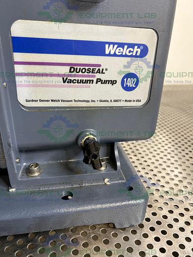 Used Welch  1402 DuoSeal Belt-Driven Rotary Vane Vacuum Pump 115/230V