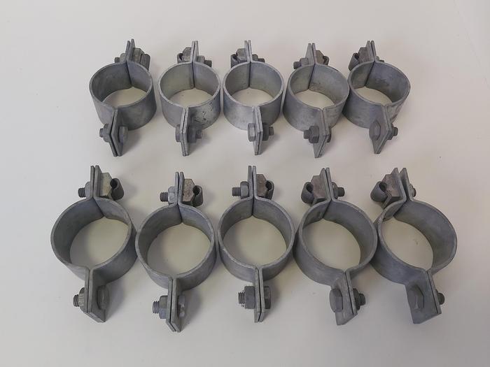 10 Stück Erdungsschelle, schwere Ausführung, D 50 bis D 65mm,  neuwertig