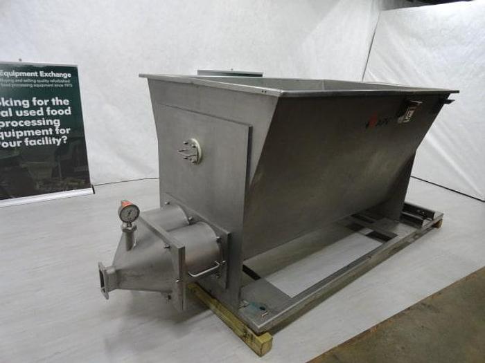 Used APV Dual Screw Load Hopper, dual 12" augers and anti-bridge agitator