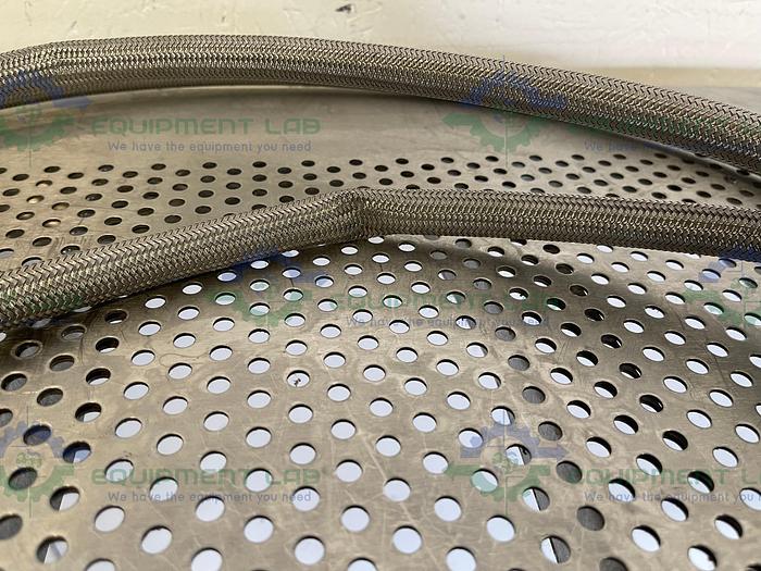 Used 20 Ft Stainless Steel Hose w/ 1/2" Sanitary Fitting to 1" Sanitary Fitting