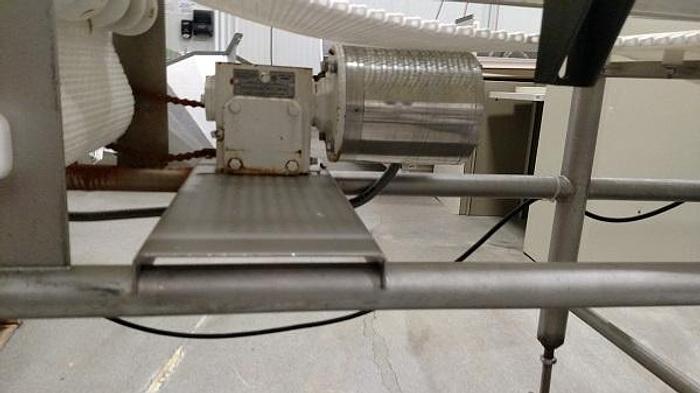 Used 20' LONG WASHDOWN INTERLOCK CONVEYOR WITH VARIABLE SPEED DRIVE