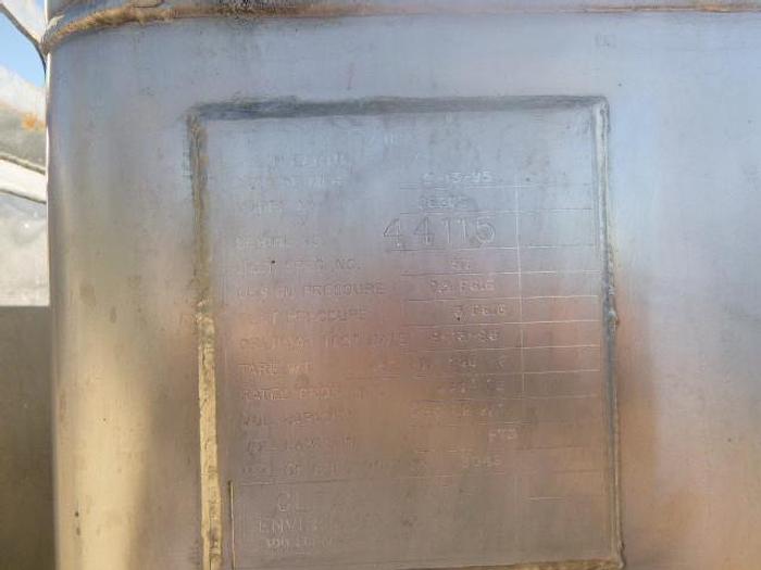 Used Bin, Tote, 75 CF, 550 Gallon, Stainless Steel, Metal Craft, IBC Tote #S744872