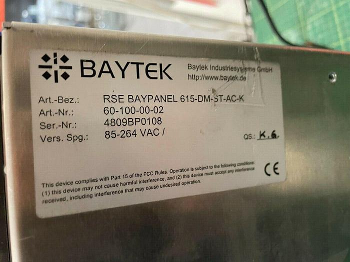 Used Baytek baypanel 615-dm-st-ac-k, 15, industrial monitor panel #2