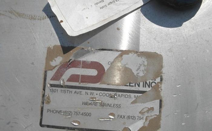 Used Hopper, 200 CF, S/st, 5' x 5' x 10', Cone Btm, #S741233