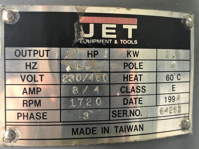 Used 1994 Jet JTM 4VS Variable Speed Manual Knee Mill (Bridgeport Type)